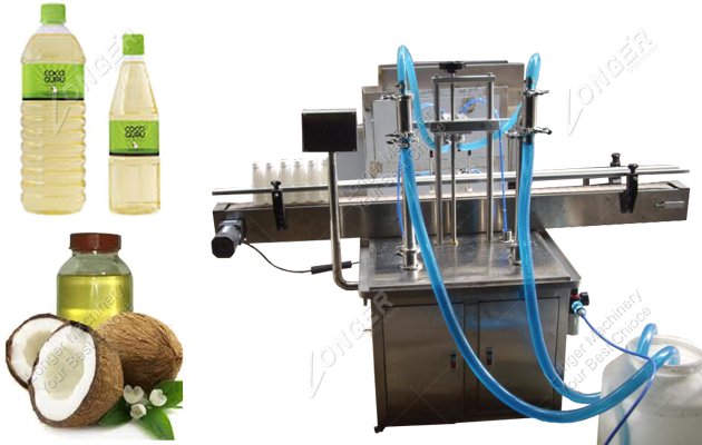 Automatic Coconut Oil Bottle Packing And Filling Machine With 2 Heads
